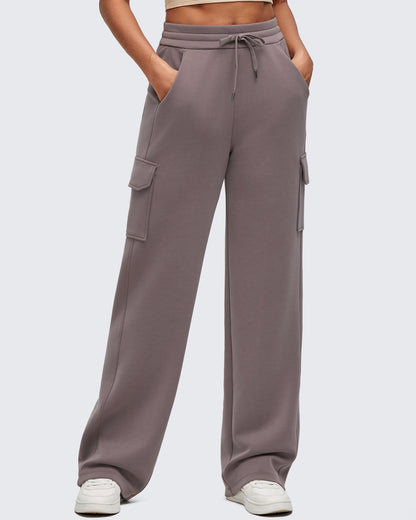 Pantalones de chándal cargo Smoofit de pernera ancha con cordón y bolsillos