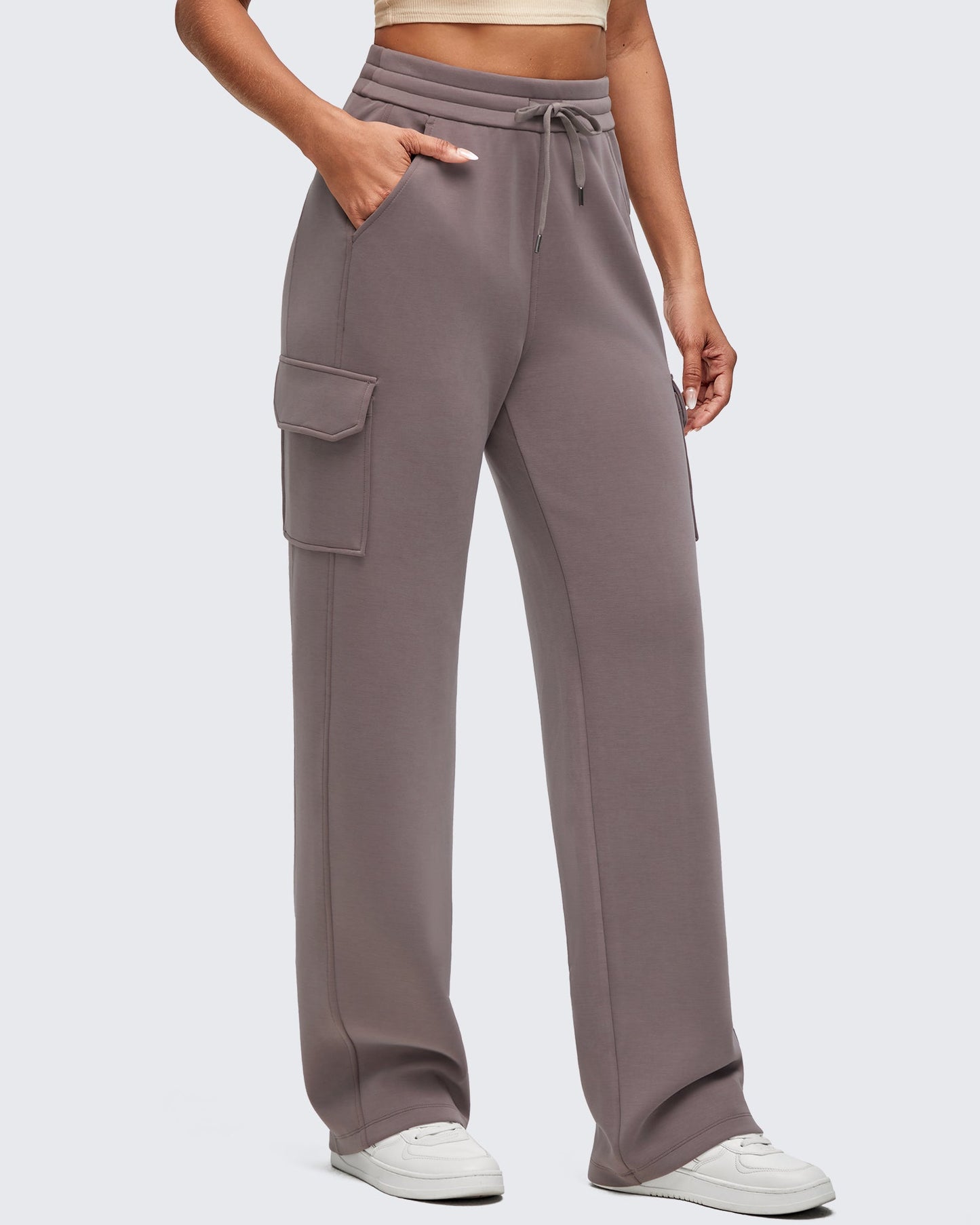 Pantalones de chándal cargo Smoofit de pernera ancha con cordón y bolsillos
