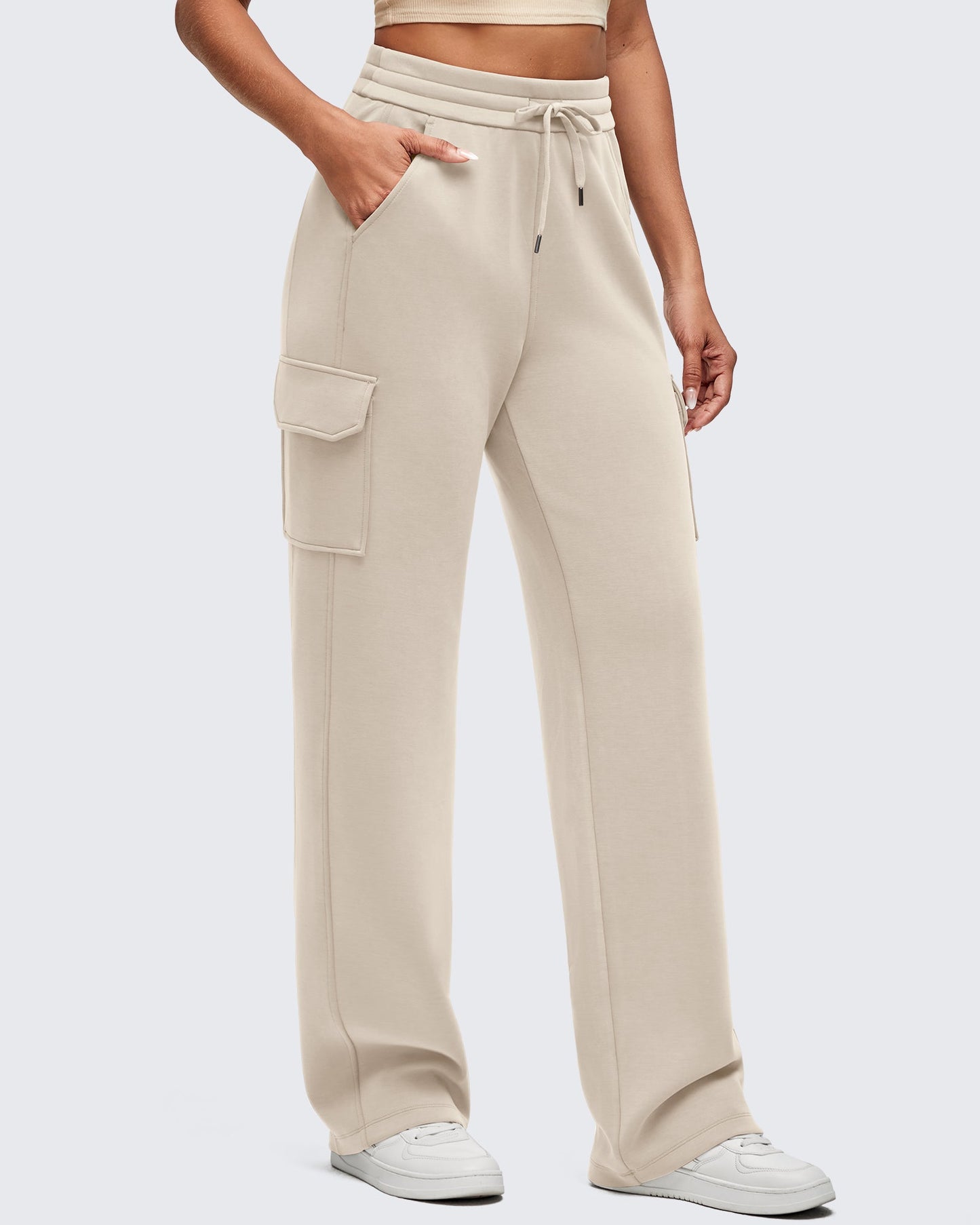Pantalones de chándal cargo Smoofit de pernera ancha con cordón y bolsillos