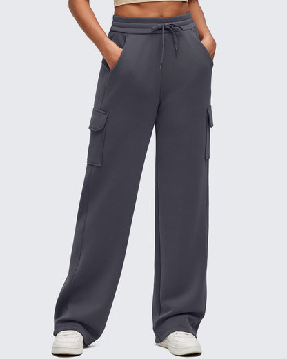 Pantalones de chándal cargo Smoofit de pernera ancha con cordón y bolsillos