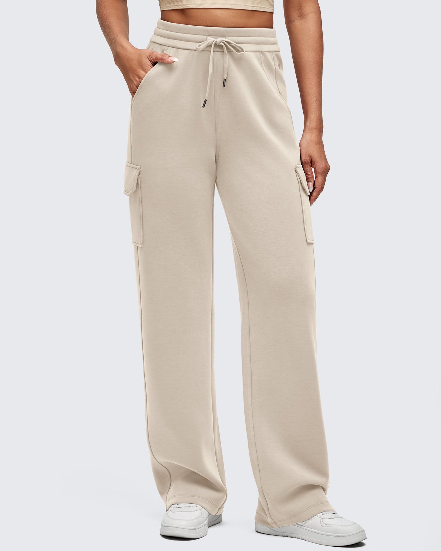 Pantalones de chándal cargo Smoofit de pernera ancha con cordón y bolsillos