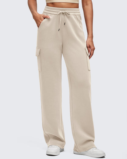 Pantalones de chándal cargo Smoofit de pernera ancha con cordón y bolsillos