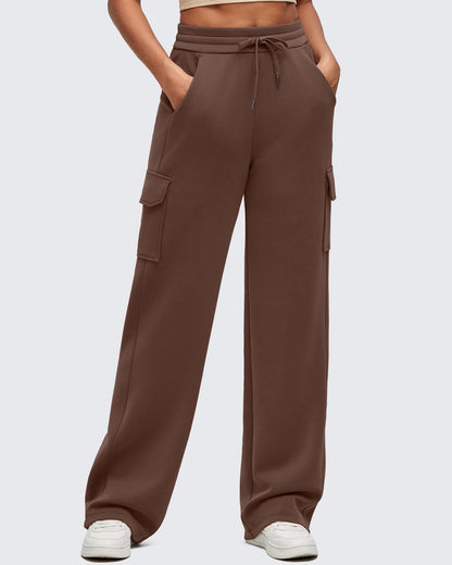 Pantalones de chándal cargo Smoofit de pernera ancha con cordón y bolsillos