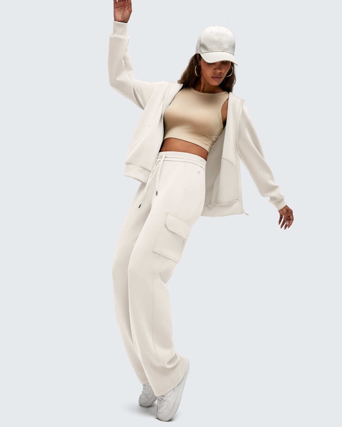 Pantalones de chándal cargo Smoofit de pernera ancha con cordón y bolsillos