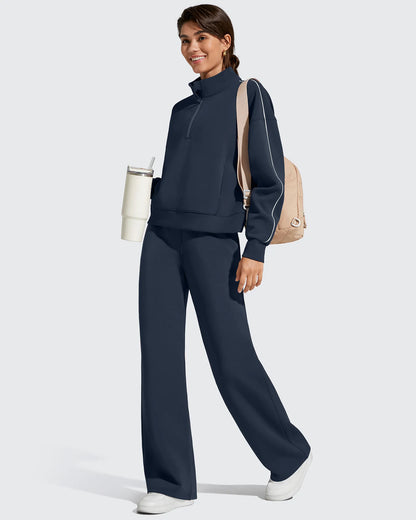 Pantalones de chándal de pernera ancha con forro polar y cordón elástico Smoofit