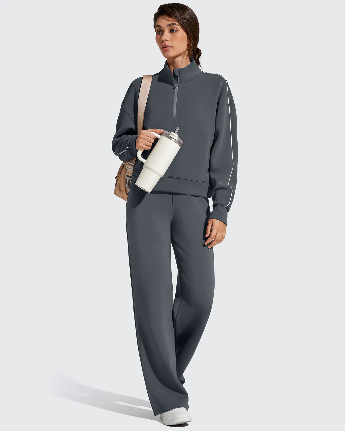 Pantalones de chándal de pernera ancha con forro polar y cordón elástico Smoofit