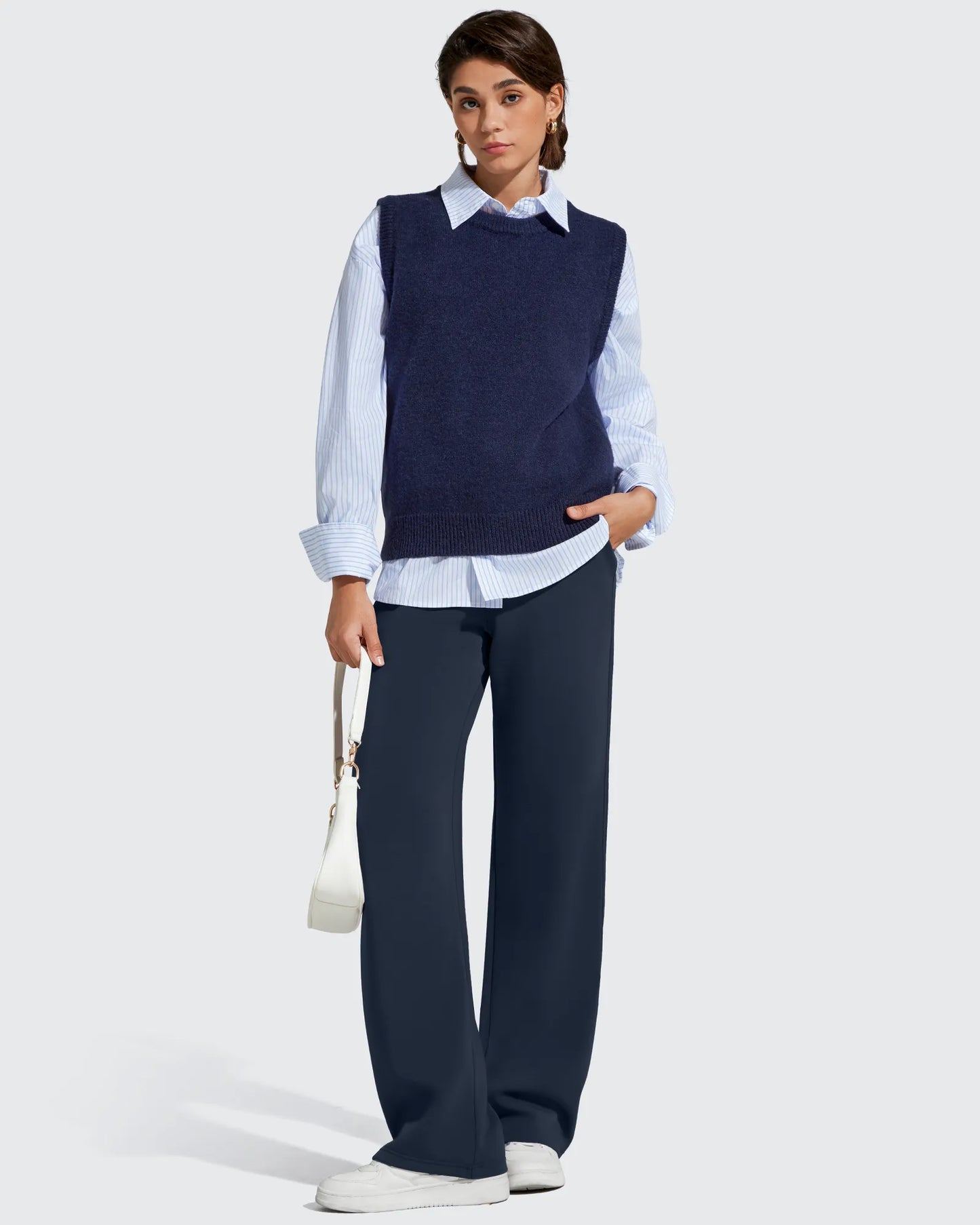 Pantalones de chándal de pernera ancha con forro polar y cordón elástico Smoofit