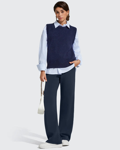 Pantalones de chándal de pernera ancha con forro polar y cordón elástico Smoofit