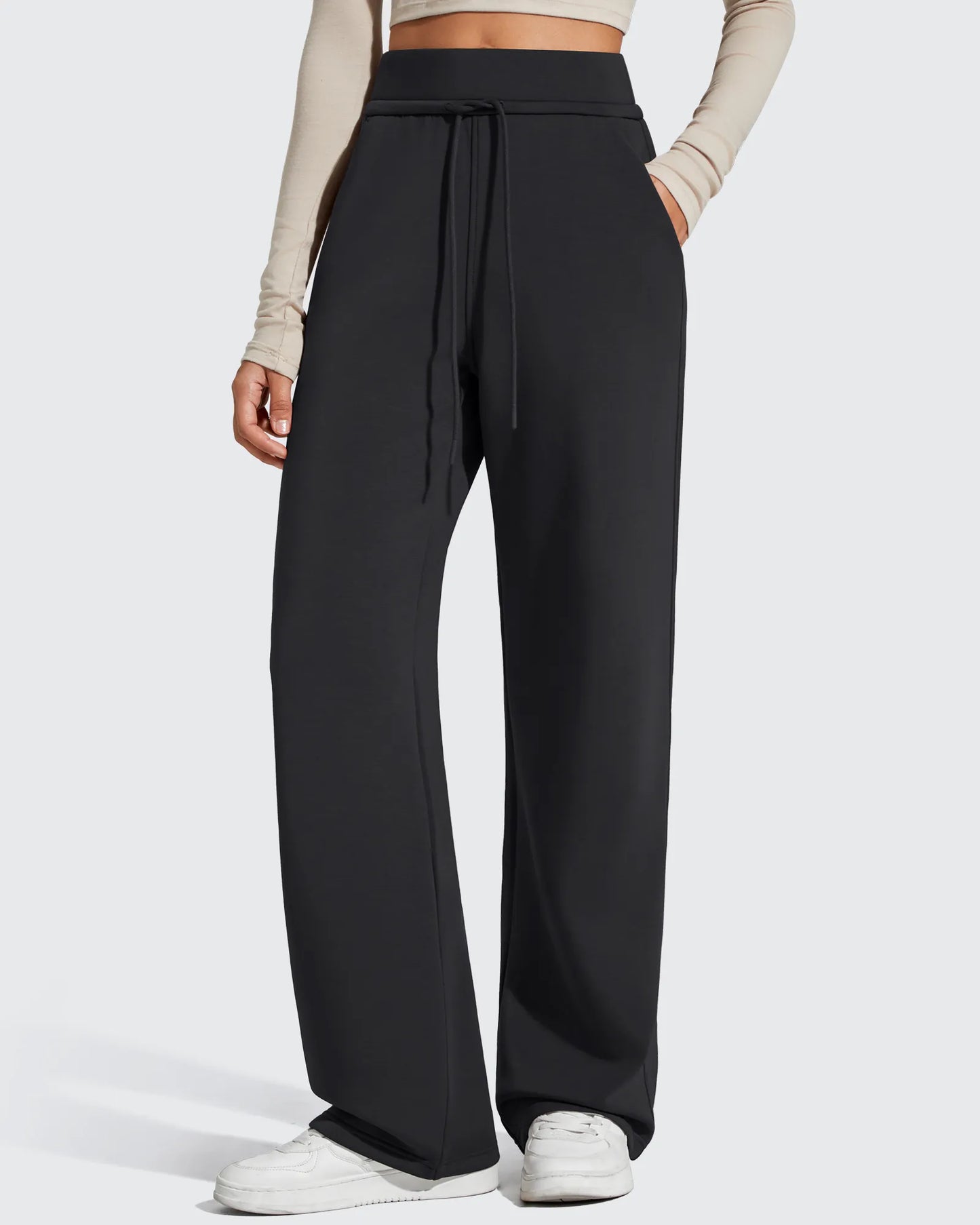Pantalones de chándal de pernera ancha con forro polar y cordón elástico Smoofit