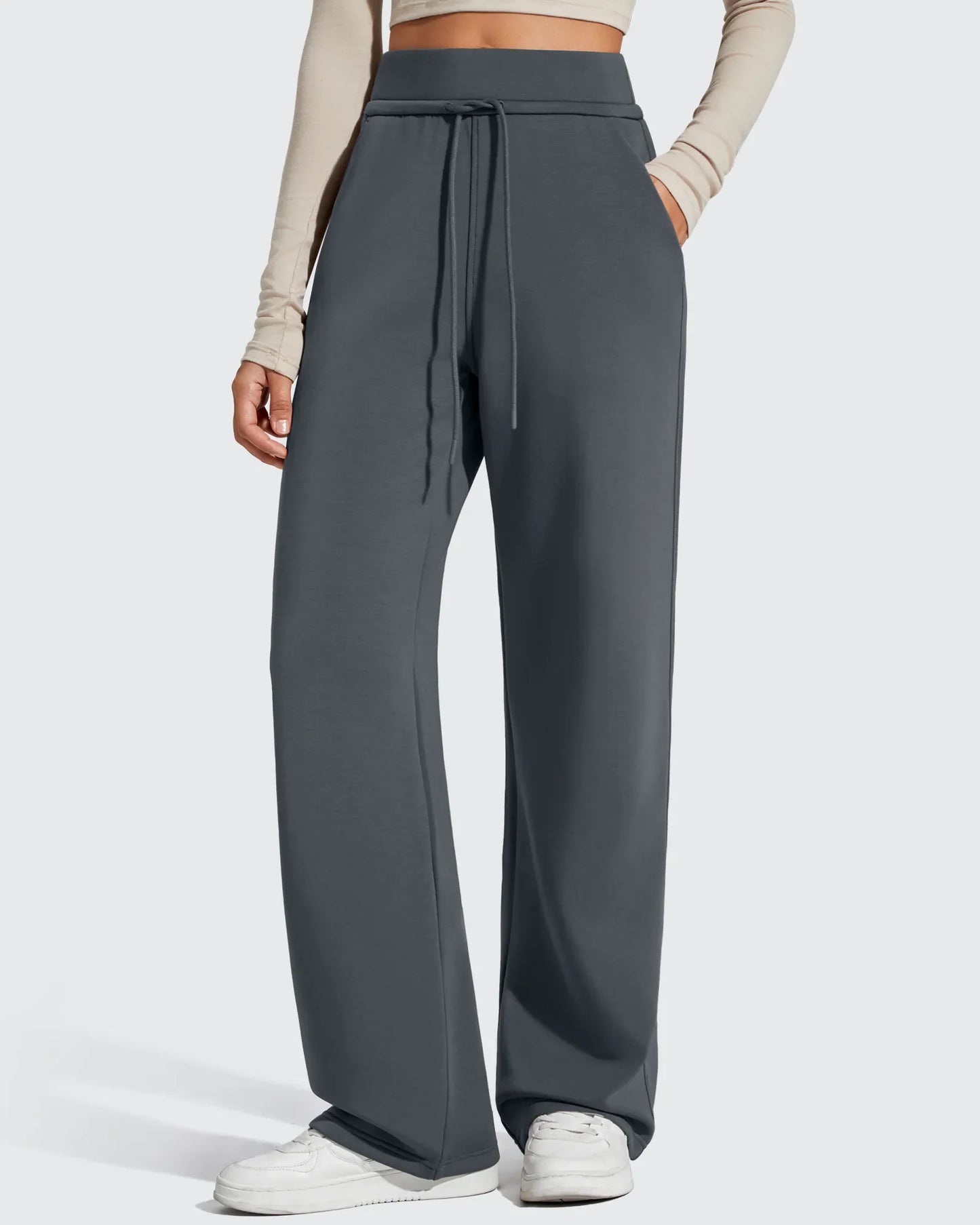 Pantalones de chándal de pernera ancha con forro polar y cordón elástico Smoofit