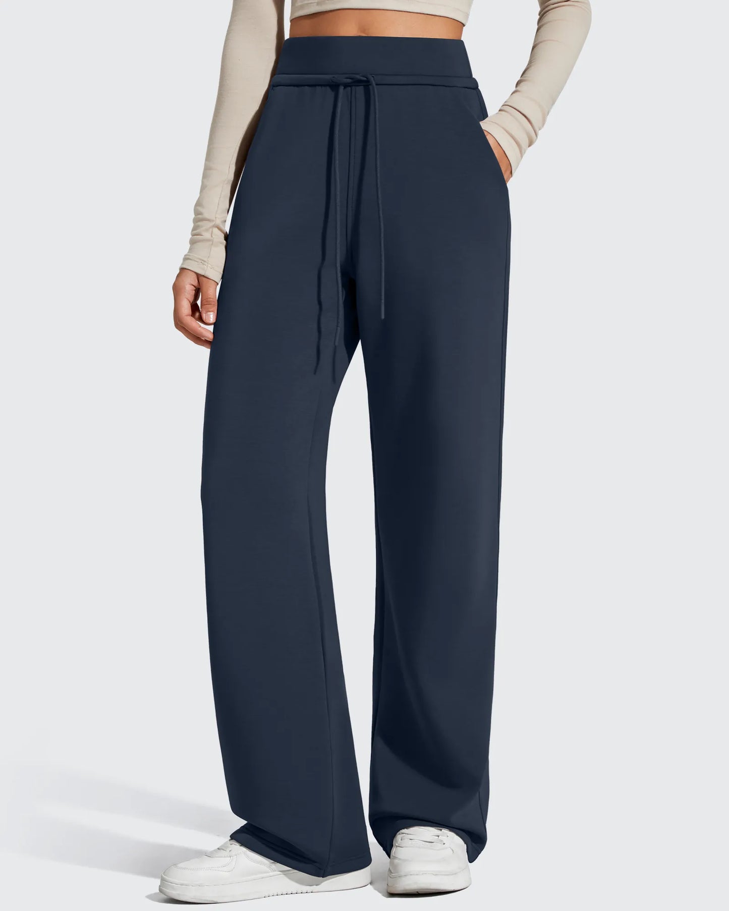 Pantalones de chándal de pernera ancha con forro polar y cordón elástico Smoofit