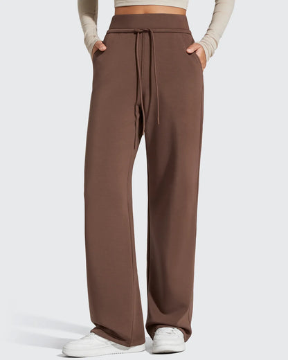 Pantalones de chándal de pernera ancha con forro polar y cordón elástico Smoofit