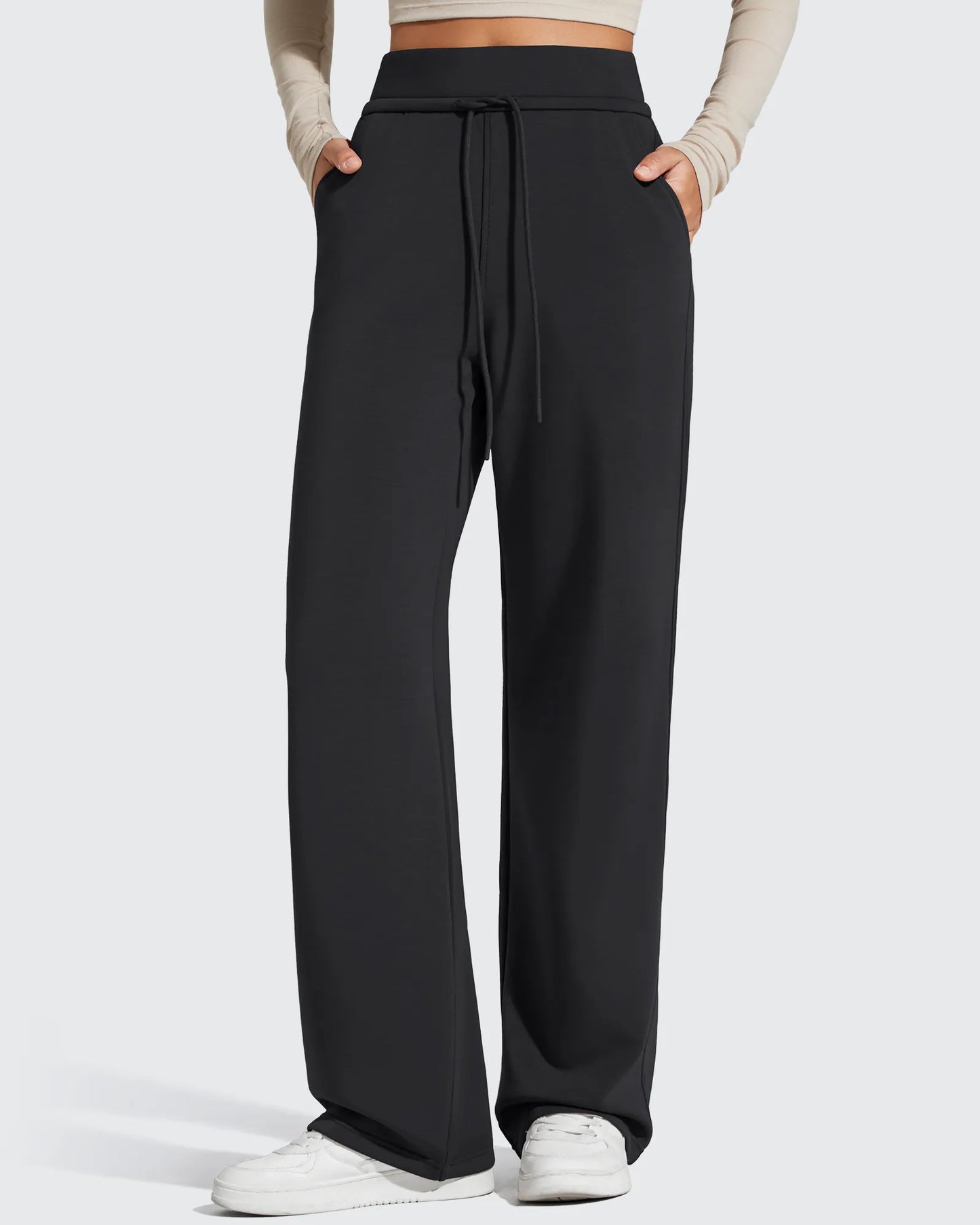 Pantalones de chándal de pernera ancha con forro polar y cordón elástico Smoofit