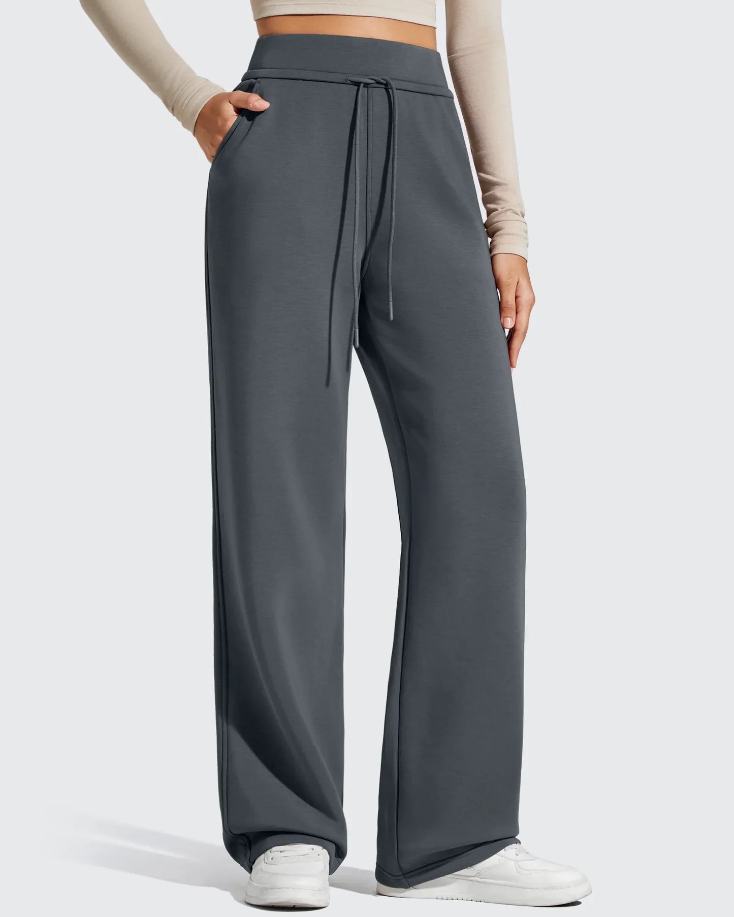 Pantalones de chándal de pernera ancha con forro polar y cordón elástico Smoofit