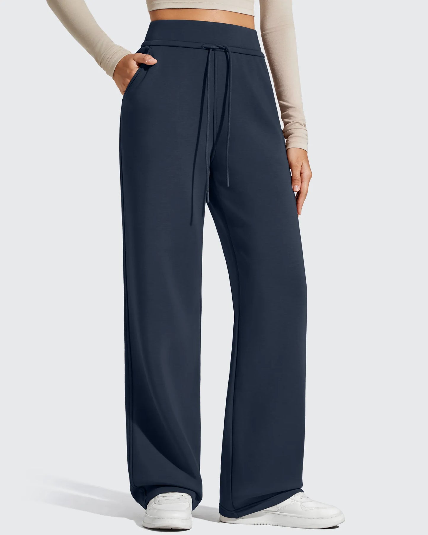 Pantalones de chándal de pernera ancha con forro polar y cordón elástico Smoofit
