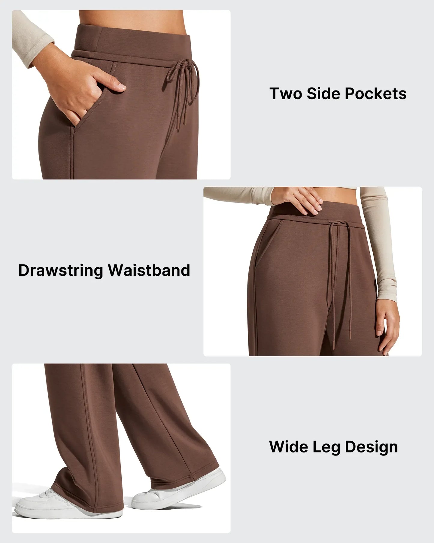 Pantalones de chándal de pernera ancha con forro polar y cordón elástico Smoofit