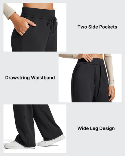 Pantalones de chándal de pernera ancha con forro polar y cordón elástico Smoofit