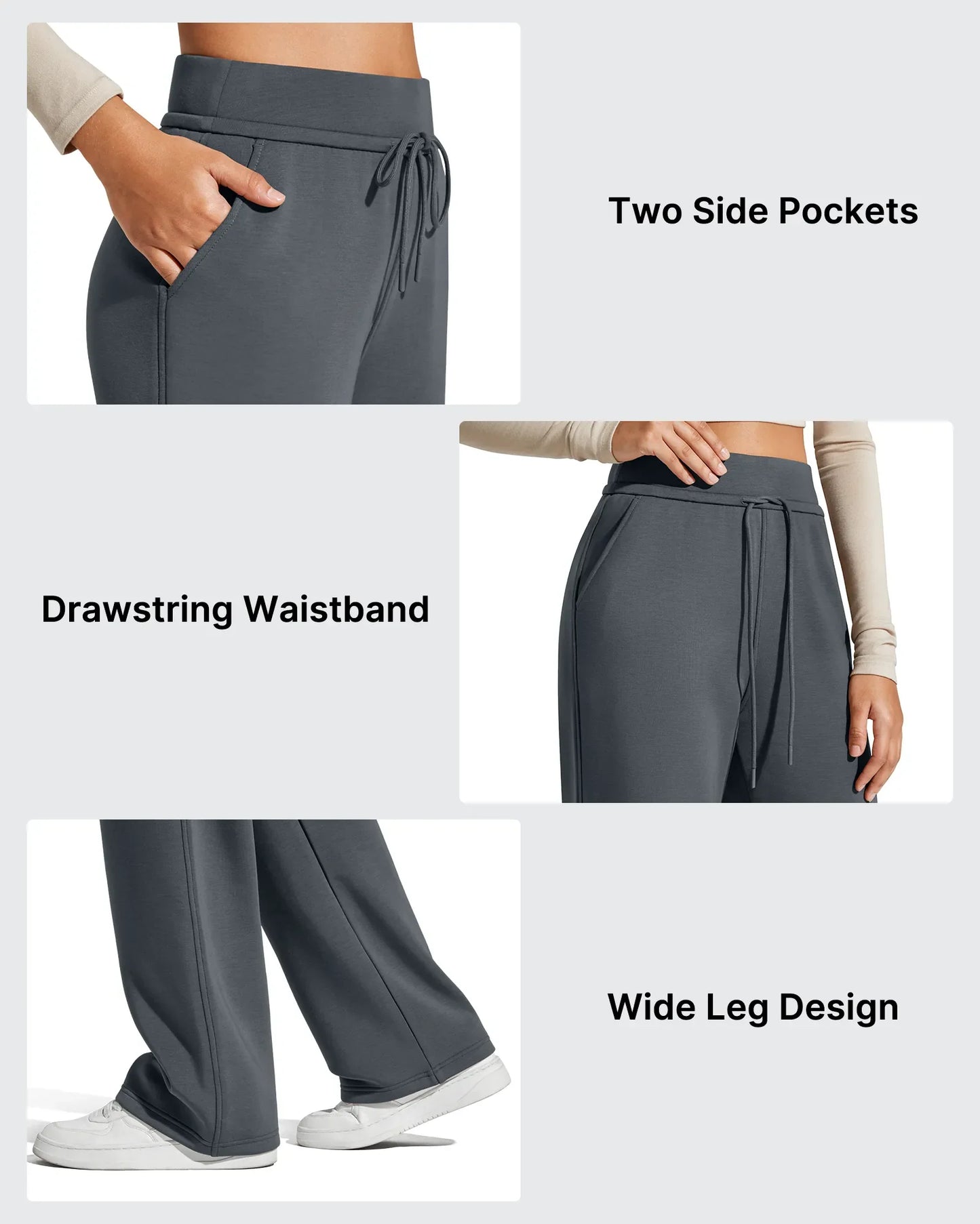 Pantalones de chándal de pernera ancha con forro polar y cordón elástico Smoofit