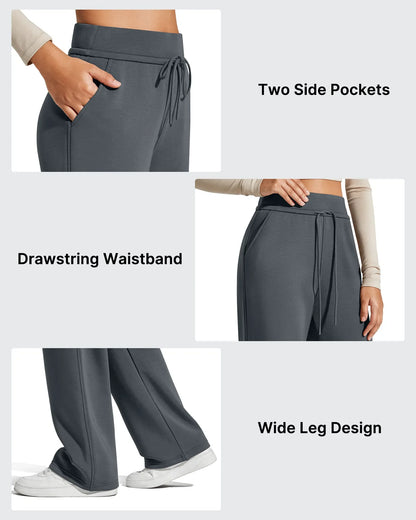 Pantalones de chándal de pernera ancha con forro polar y cordón elástico Smoofit