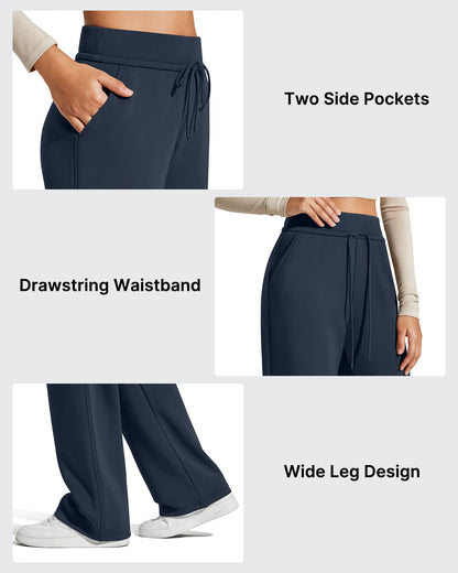 Pantalones de chándal de pernera ancha con forro polar y cordón elástico Smoofit