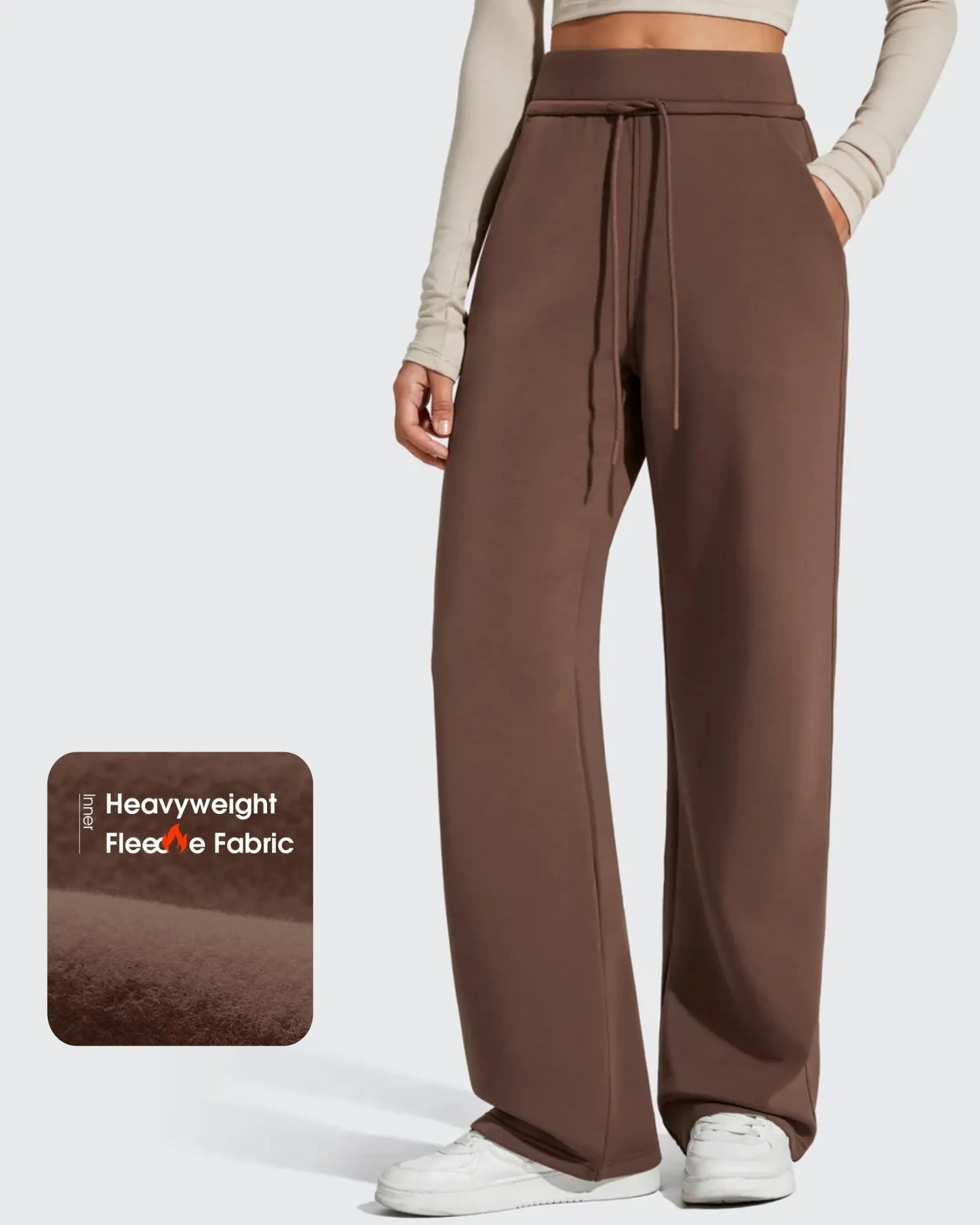 Pantalones de chándal de pernera ancha con forro polar y cordón elástico Smoofit