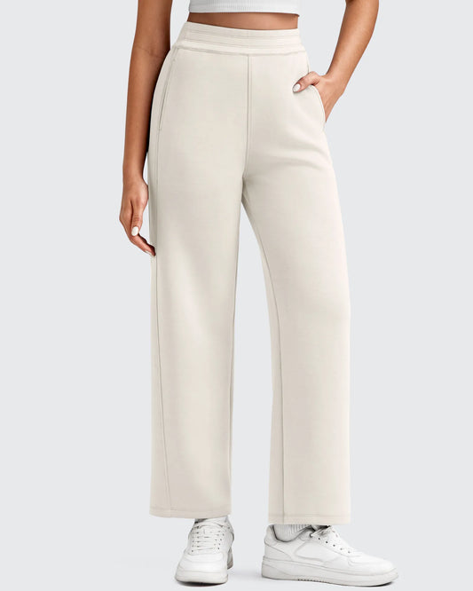Pantalones deportivos tobilleros de pernera ancha con cintura elástica Smoofit