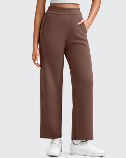 Pantalones deportivos tobilleros de pernera ancha con cintura elástica Smoofit