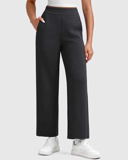 Pantalones deportivos tobilleros de pernera ancha con cintura elástica Smoofit