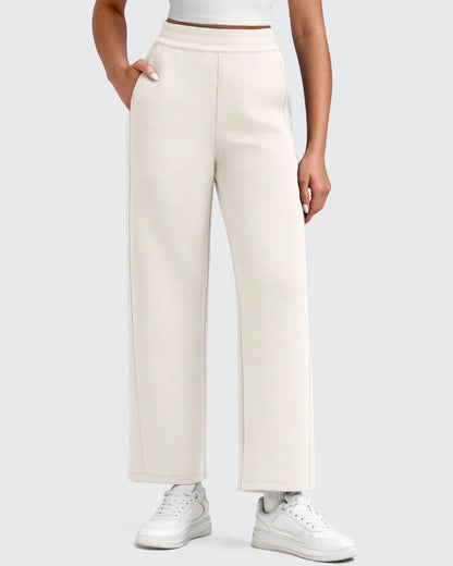Pantalones deportivos tobilleros de pernera ancha con cintura elástica Smoofit