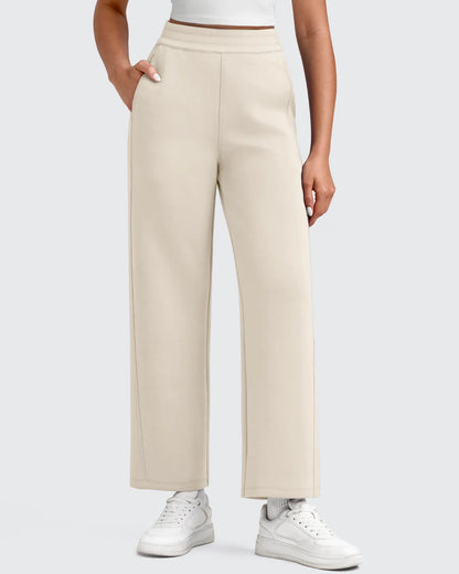 Pantalones deportivos tobilleros de pernera ancha con cintura elástica Smoofit