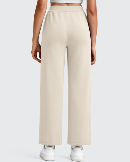 Pantalones deportivos tobilleros de pernera ancha con cintura elástica Smoofit