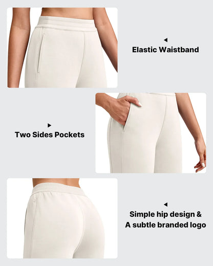 Pantalones deportivos tobilleros de pernera ancha con cintura elástica Smoofit