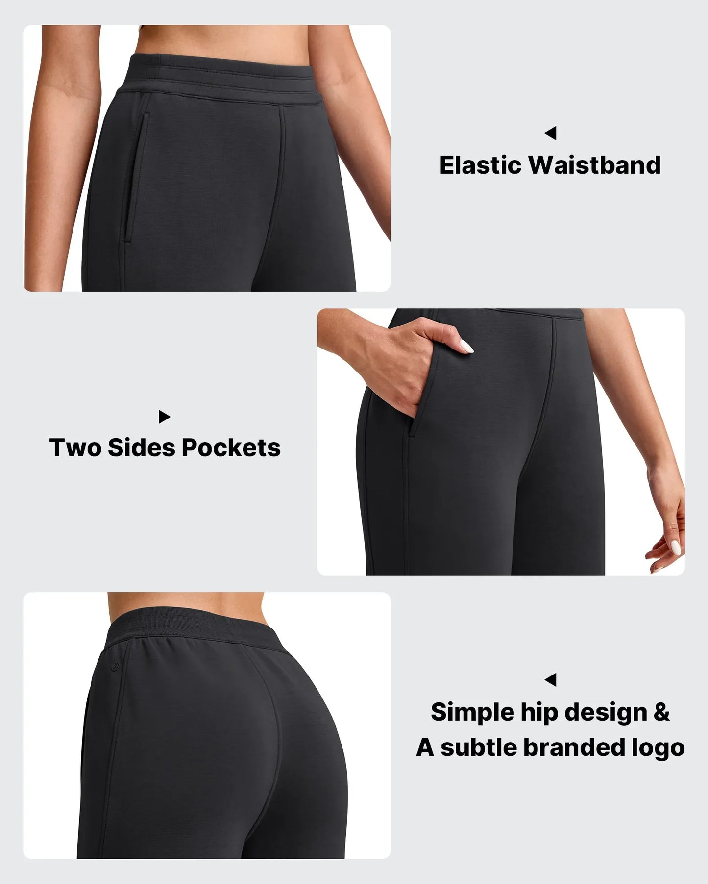 Pantalones deportivos tobilleros de pernera ancha con cintura elástica Smoofit