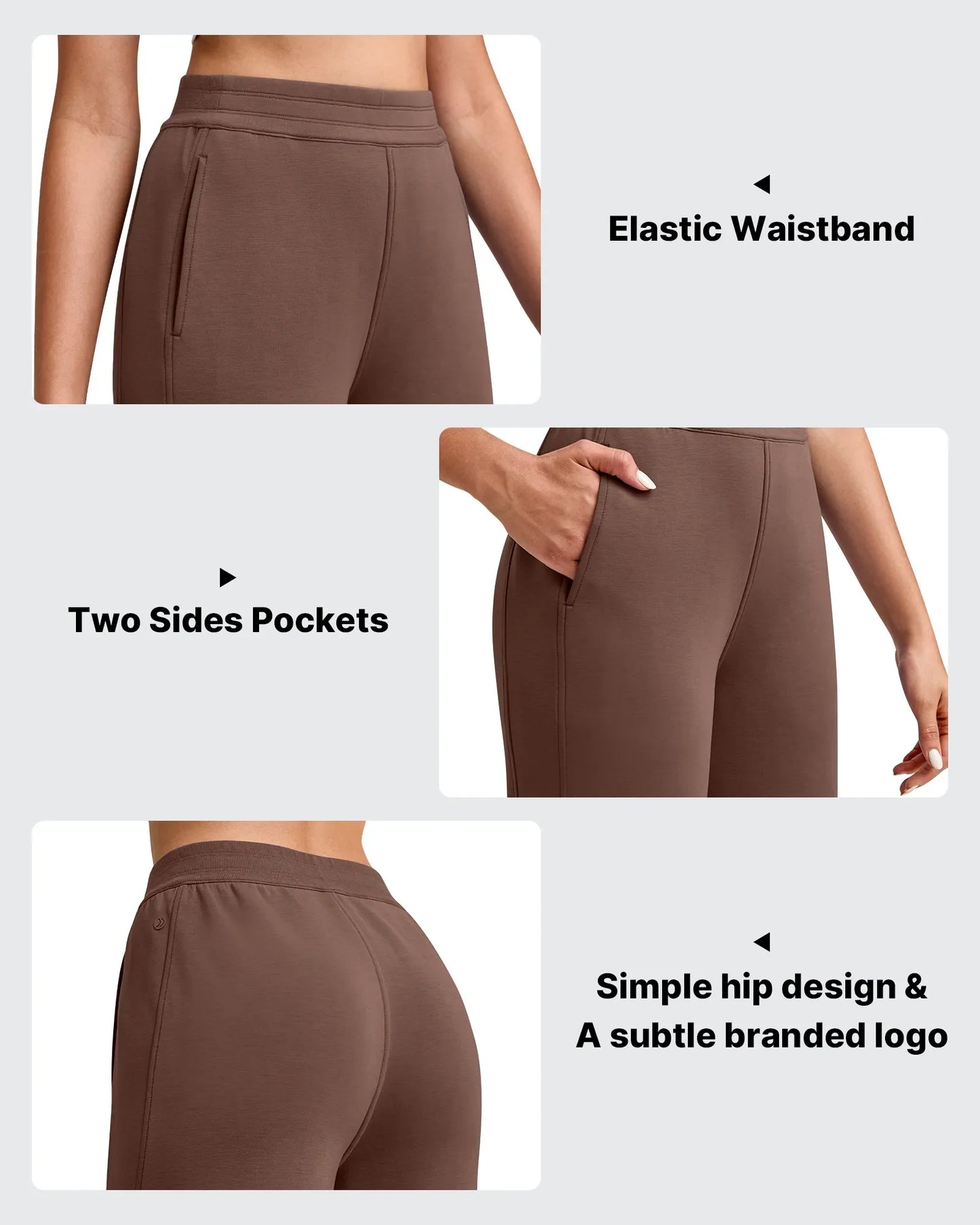 Pantalones deportivos tobilleros de pernera ancha con cintura elástica Smoofit