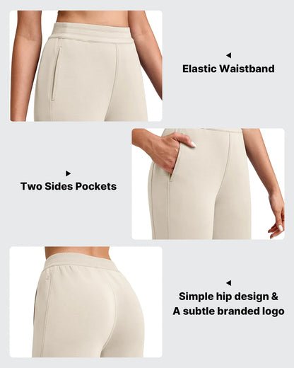Pantalones deportivos tobilleros de pernera ancha con cintura elástica Smoofit