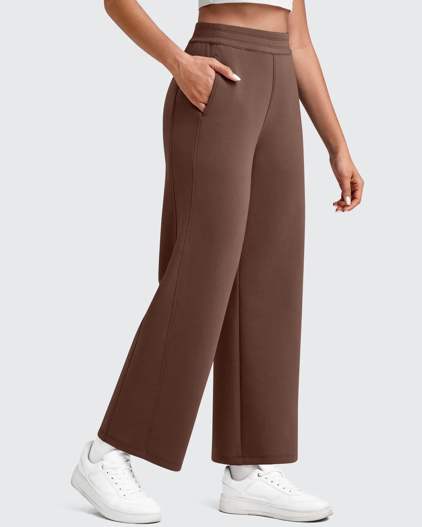 Pantalones deportivos tobilleros de pernera ancha con cintura elástica Smoofit