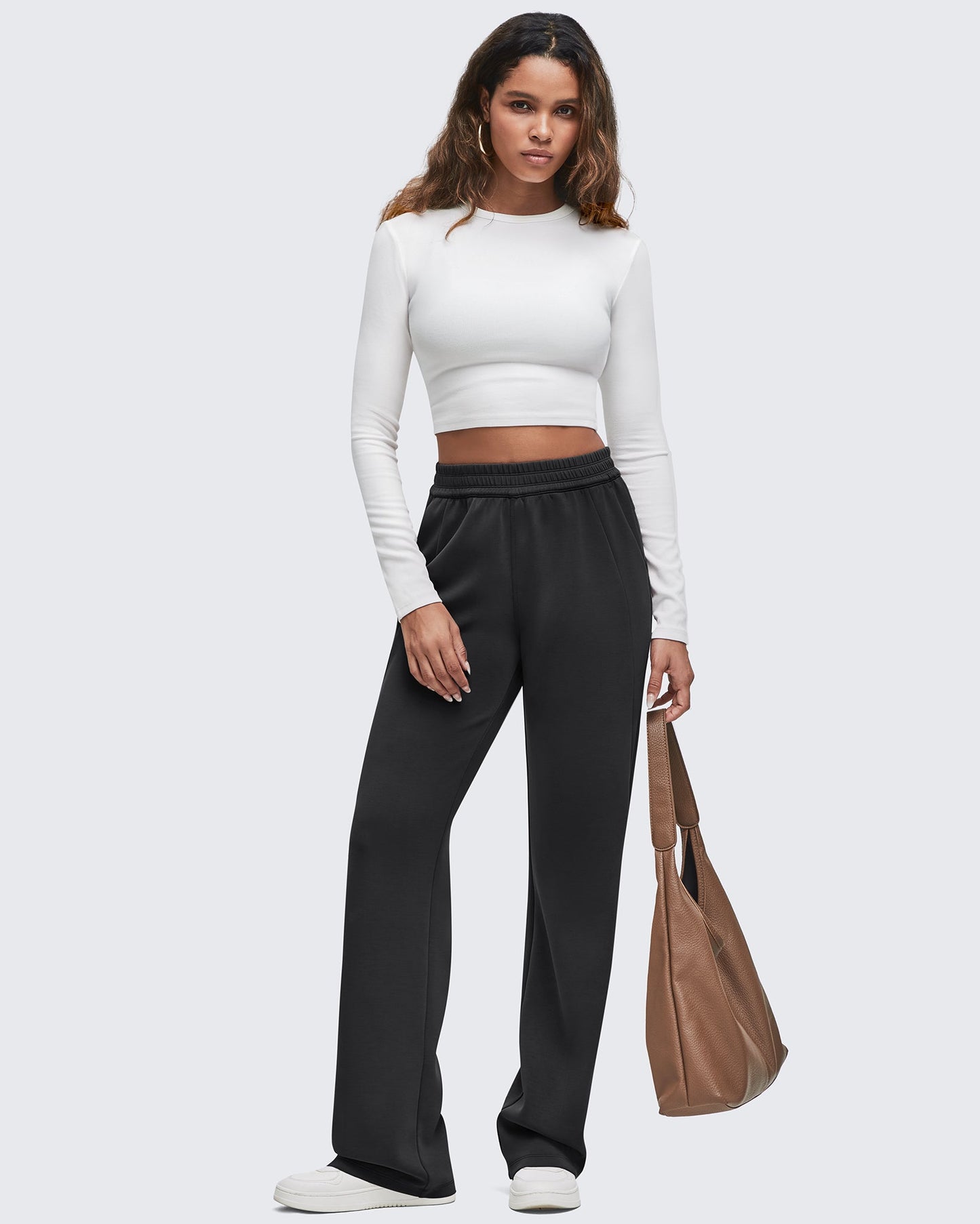 Pantalones de chándal de pernera ancha con cintura elástica Smoofit, corte regular