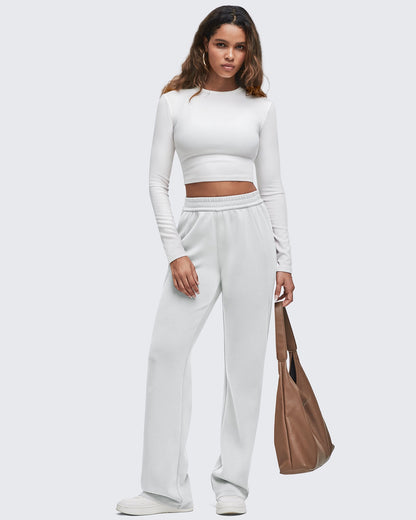 Pantalones de chándal de pernera ancha con cintura elástica Smoofit, talla Petite