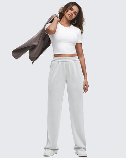 Pantalones de chándal de pernera ancha con cintura elástica Smoofit, corte regular