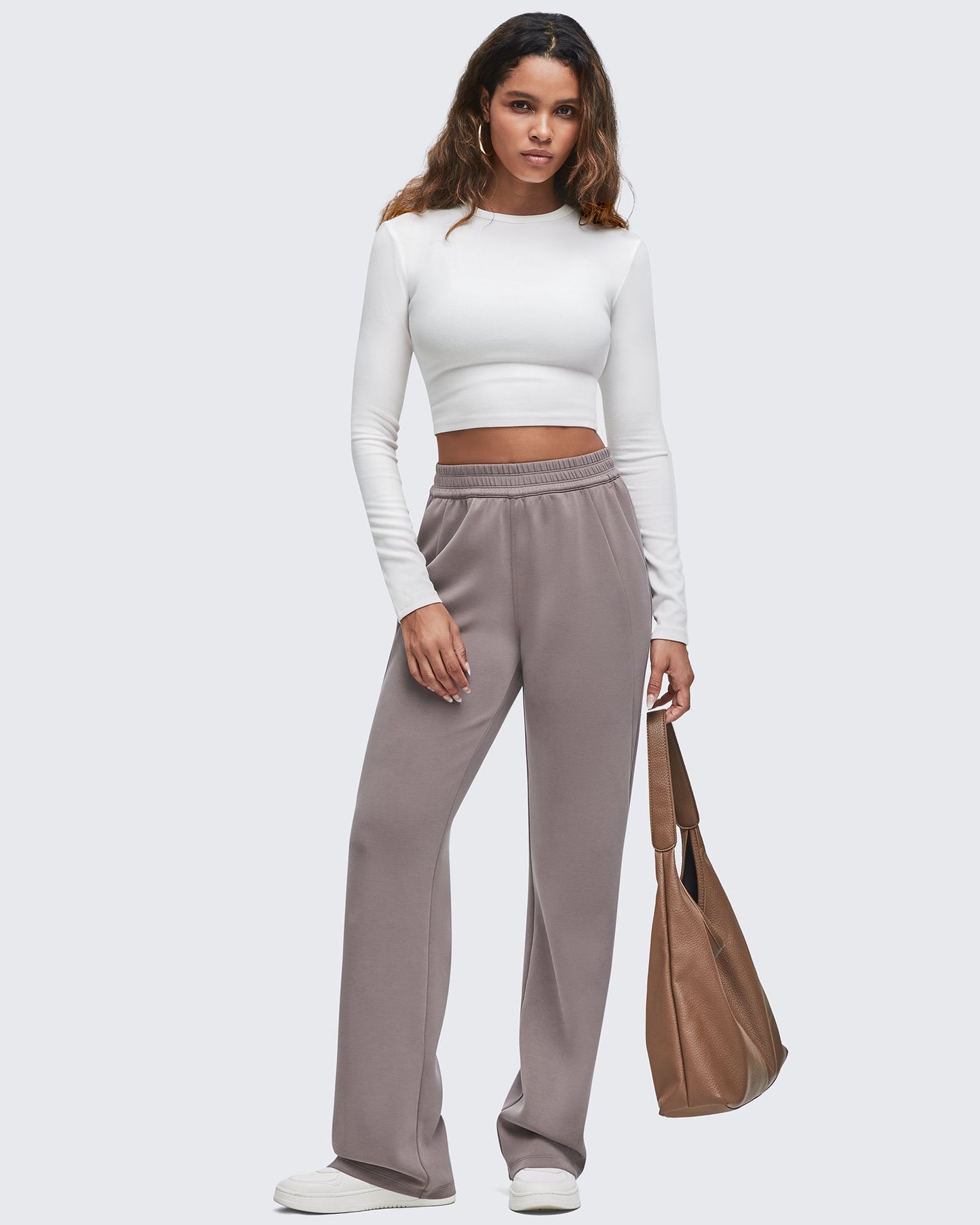 Pantalones de chándal de pernera ancha con cintura elástica Smoofit, corte regular