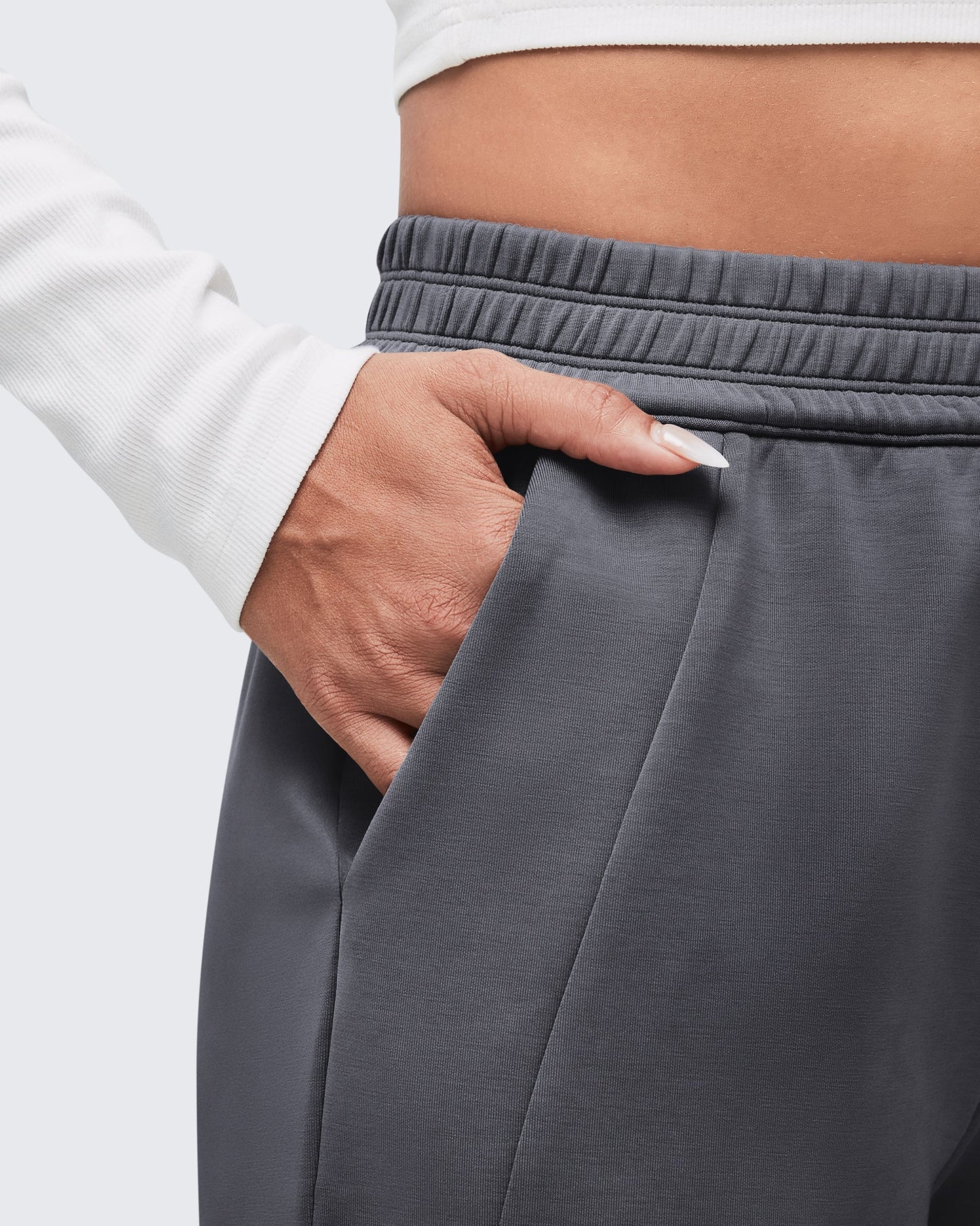 Pantalones de chándal de pernera ancha con cintura elástica Smoofit, talla Petite