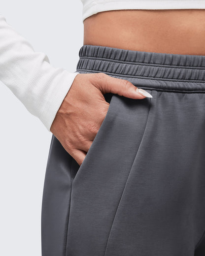 Pantalones de chándal de pernera ancha con cintura elástica Smoofit altos