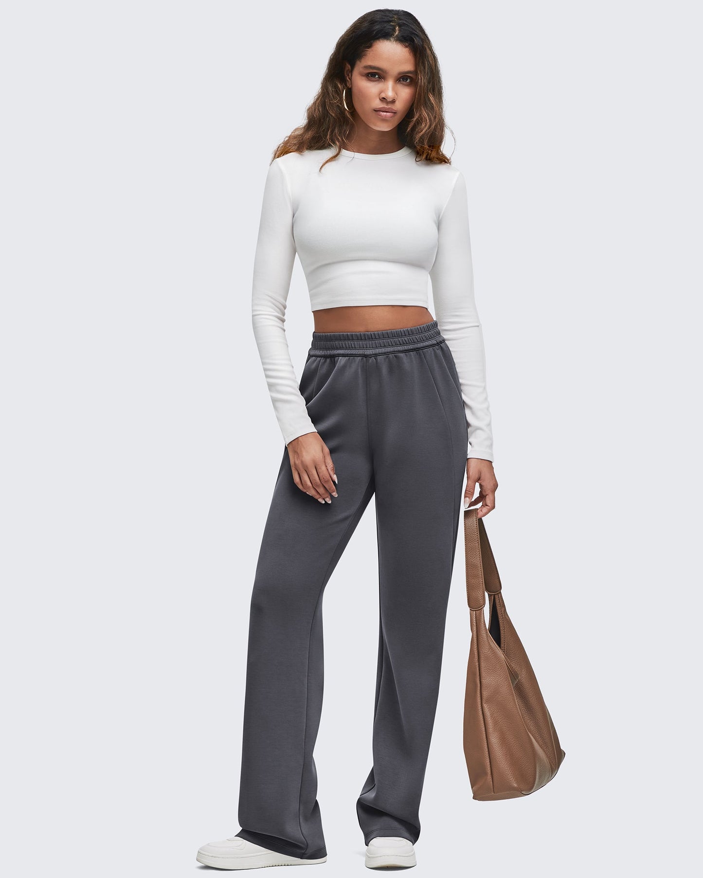 Pantalones de chándal de pernera ancha con cintura elástica Smoofit altos