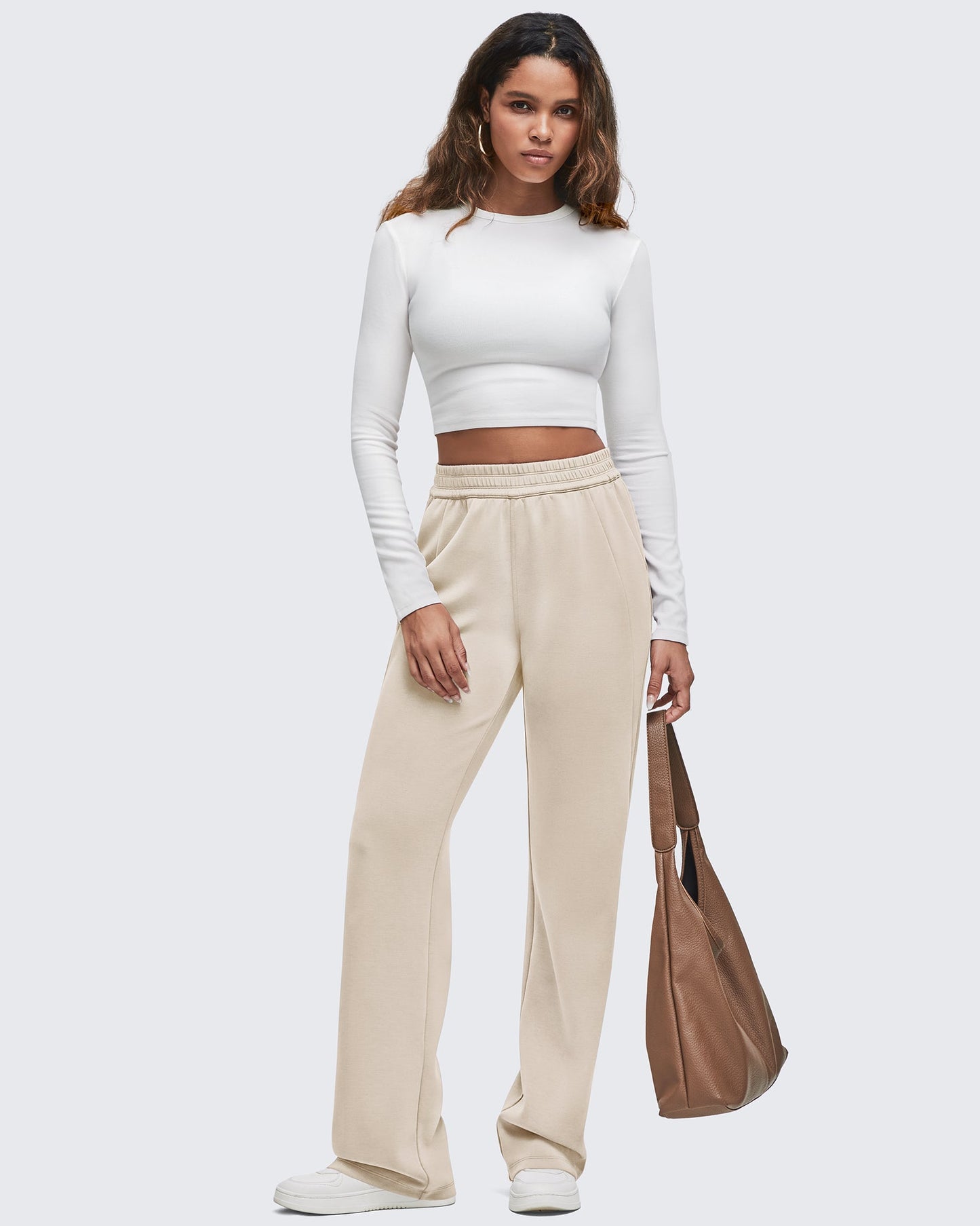 Pantalones de chándal de pernera ancha con cintura elástica Smoofit altos