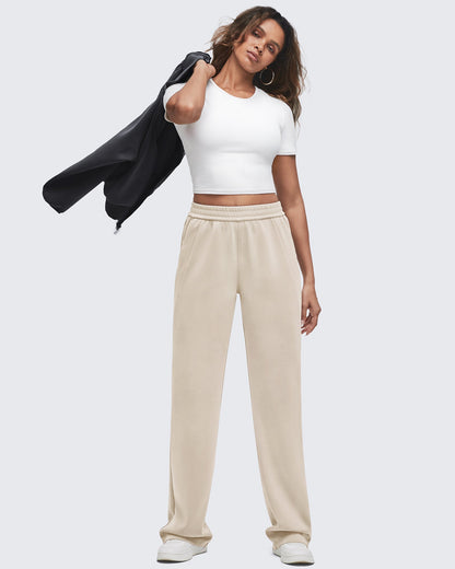 Pantalones de chándal de pernera ancha con cintura elástica Smoofit, talla Petite