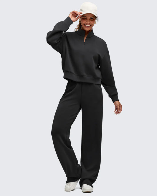 Pantalones de chándal de pernera ancha con cintura elástica Smoofit, corte regular