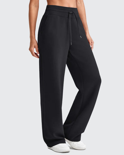 Pantalones deportivos de pierna ancha con cordón y cintura elástica Smoofit