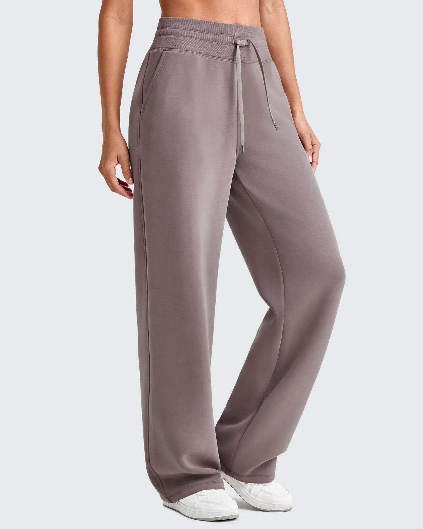 Pantalones deportivos de pierna ancha con cordón y cintura elástica Smoofit