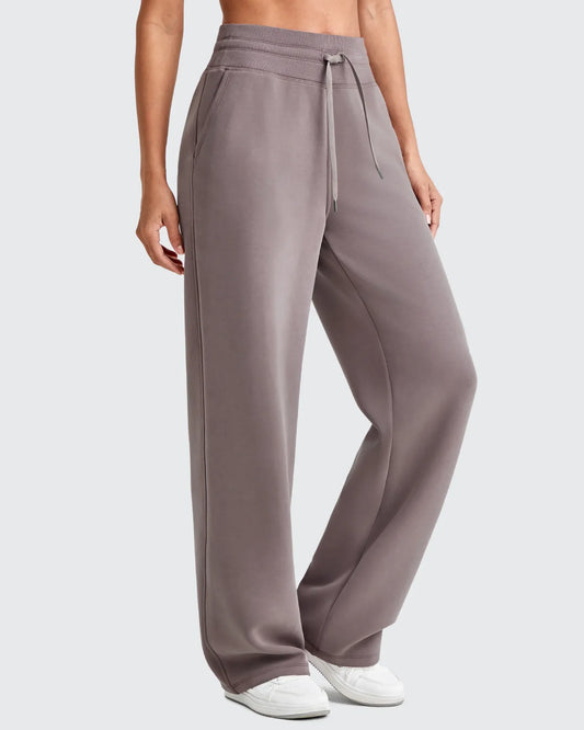 Pantalones deportivos de pierna ancha con cordón y cintura elástica Smoofit