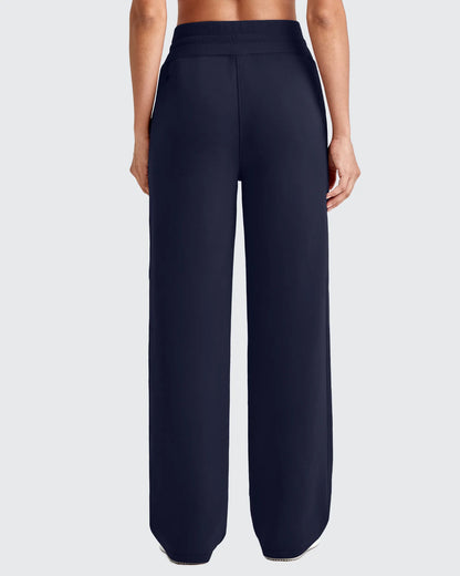 Pantalones deportivos de pierna ancha con cordón y cintura elástica Smoofit